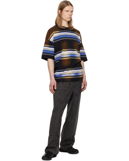 Juun.J Black Washed Cotton Work Trousers for men