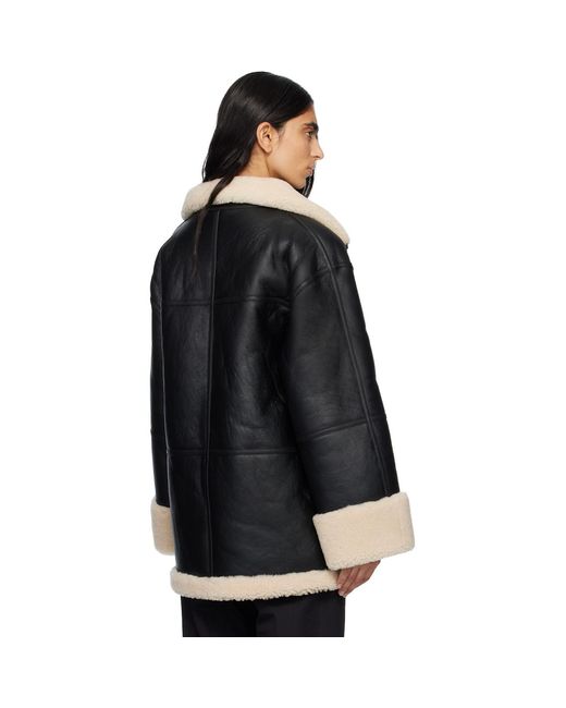 Totême Black Signature Shearling Jacket