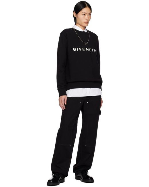 Pull molletonné ajusté noir Givenchy pour homme en coloris Black
