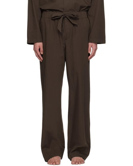 Tekla Black Poplin Pyjama Pants for men
