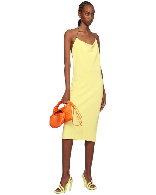 Bottega Veneta Multicolor Yellow Chain Midi Dress