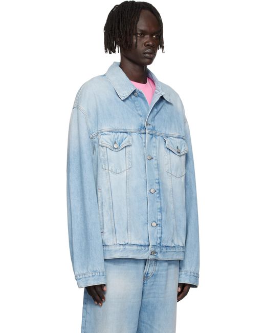 Blouson Bleu En Denim À Effet Délavé Acne pour homme en coloris Blue