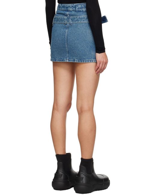 Mini-jupe bleue en denim à ceinture Ambush en coloris Blue