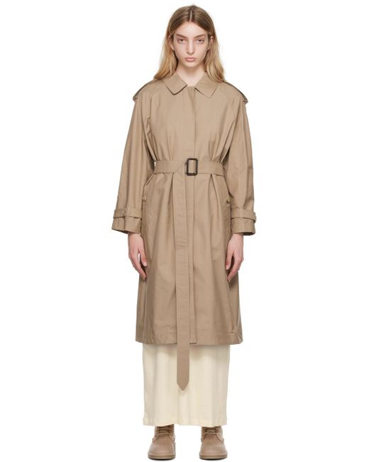 Max Mara Black Beige The Cube Belted Trench Coat