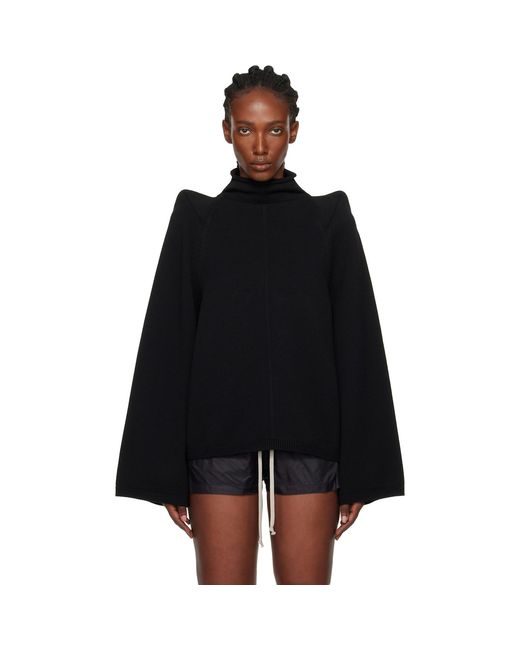 Rick Owens Black Concordians Con Turtleneck