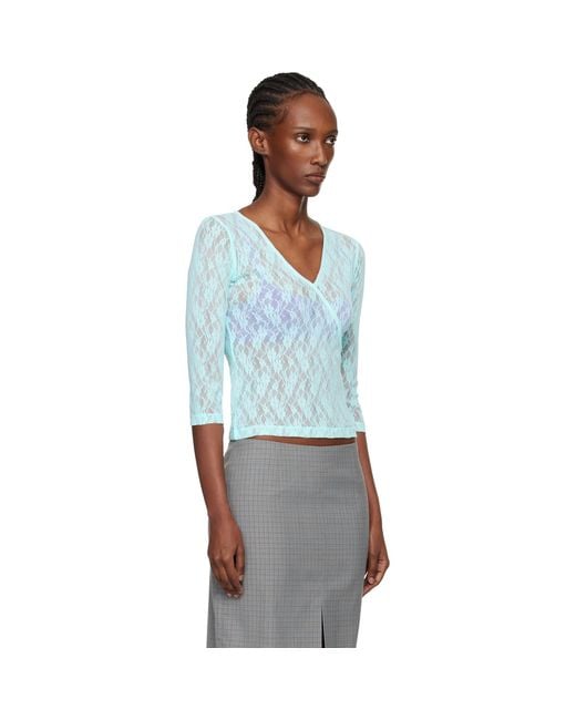 Fruity Booty Blue Lace Moss Wrap T-Shirt