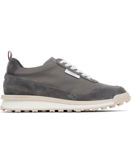 Thom Browne Black Double Tech Nylon Alumni Sneakers for men