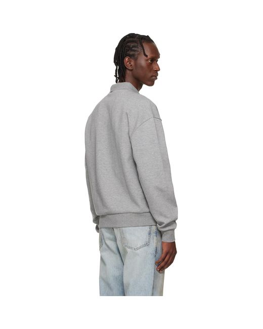 Boss Gray Open Placket Polo for men