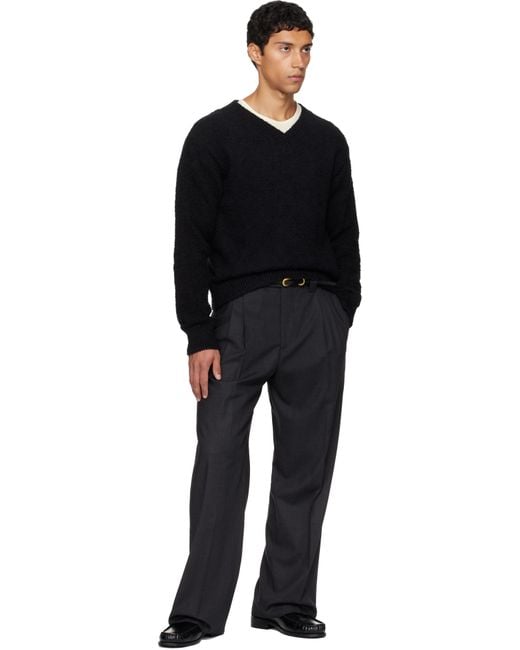 mfpen Black V-Neck Sweater for men