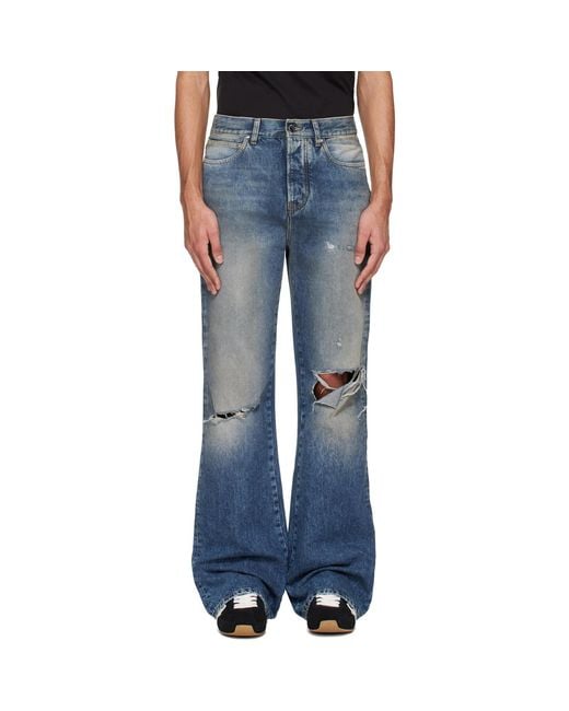 Amiri Blue Slashed Bootcut Jeans for men