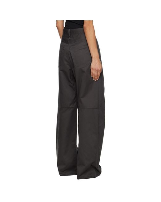 MM6 by Maison Margiela Black Wide Leg Twill Trousers