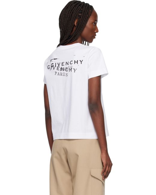 Givenchy White Cotton Stamp Print T-Shirt