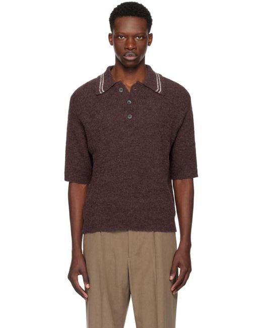 Polo traditional bourgogne Our Legacy pour homme en coloris Red