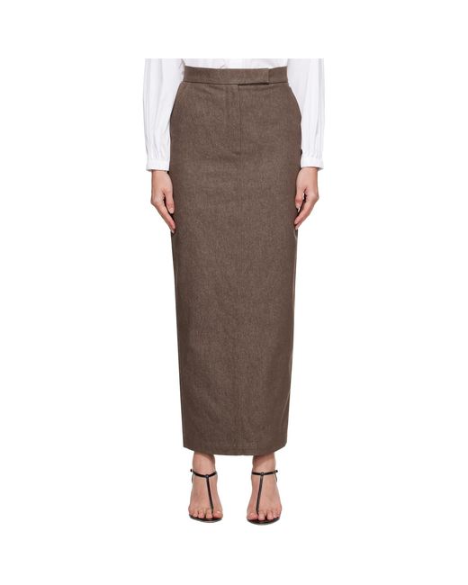Max Mara Brown Pianosa Maxi Skirt
