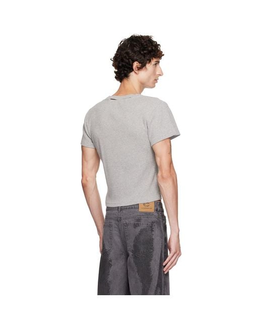 CAMPERLAB Gray Cut-Out T-Shirt for men