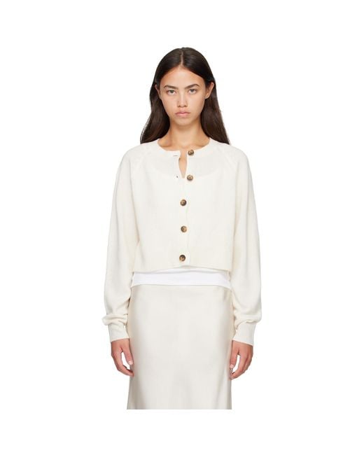Loulou de Saison White Off- Heike Cashmere Cardigan