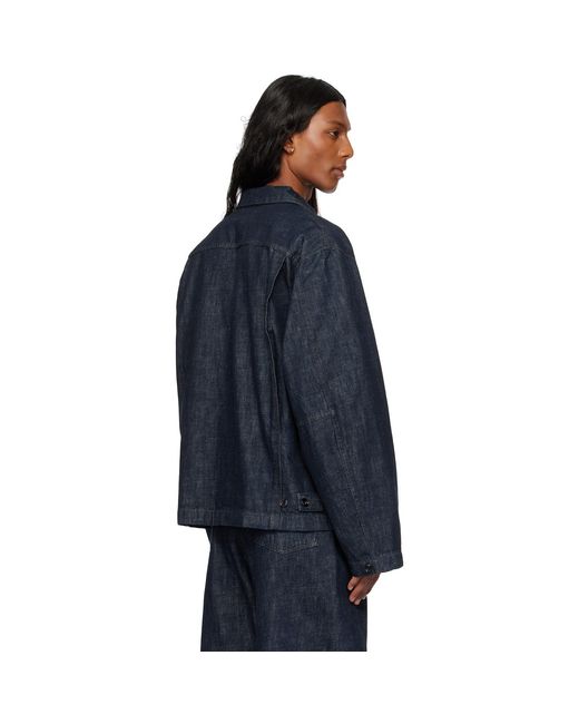 Lemaire Blue Boxy Denim Jacket for men