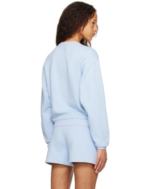 Skims Blue Cotton Fleece Classic Sweatshirt