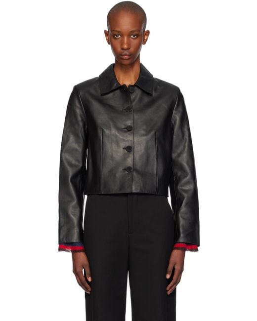 Staud Black Marino Leather Jacket