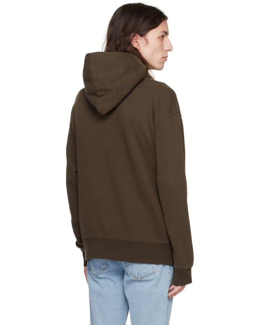President's Brown Embroide Hoodie for men