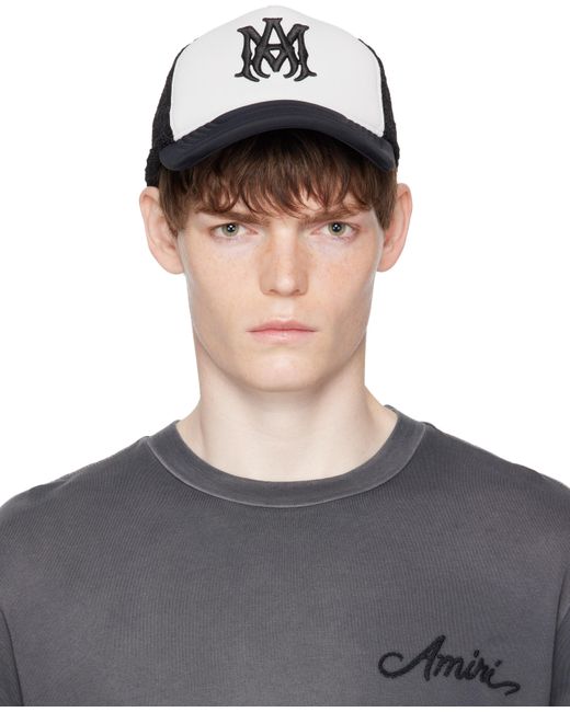 Amiri メンズ ホワイト ブラック Ma ツートーン トラッカーキャップ 
