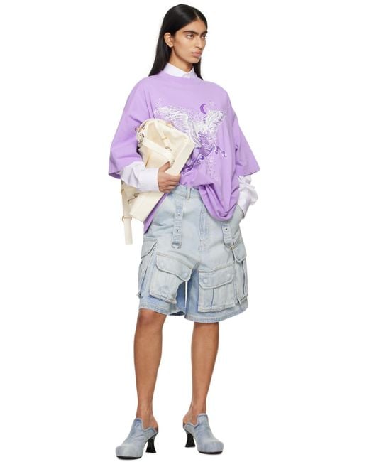 【関税込み】VETEMENTS パープル Flying Unicorn Tシャツ VETEMENTS Dolphin-unicorn printed t-shirt | Garmentory