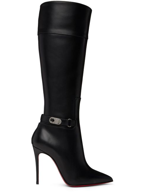 Christian Louboutin Black Lock So Kate 100 Leather Knee-high Boots
