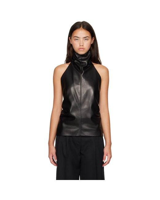 Khaite Black Rone Leather Top
