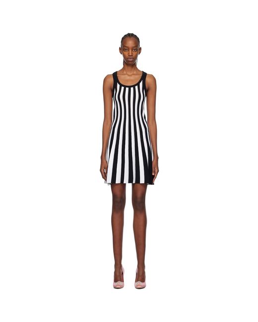 Moschino White & Black Archive Stripes Minidress