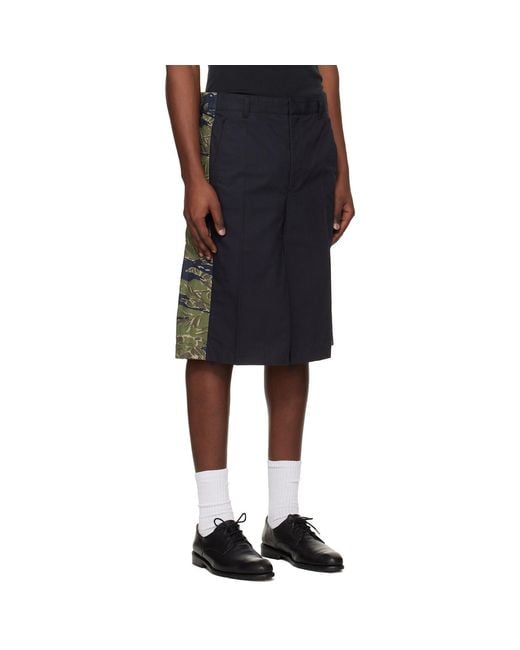 Toga Virilis Black Camouflage Shorts for men