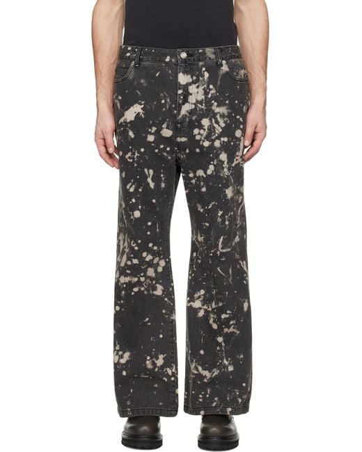 Jean Semi-Évasé Noir À Effet À Éclaboussures De Peinture Juun.J pour homme en coloris Black