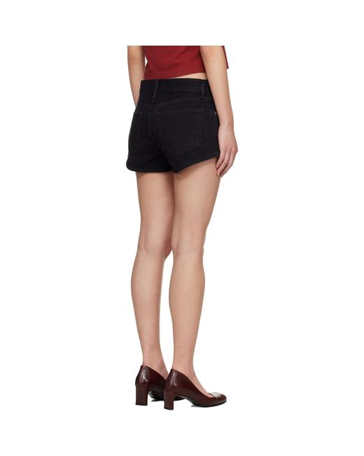 Agolde Black Low-Rise Parker Denim Shorts