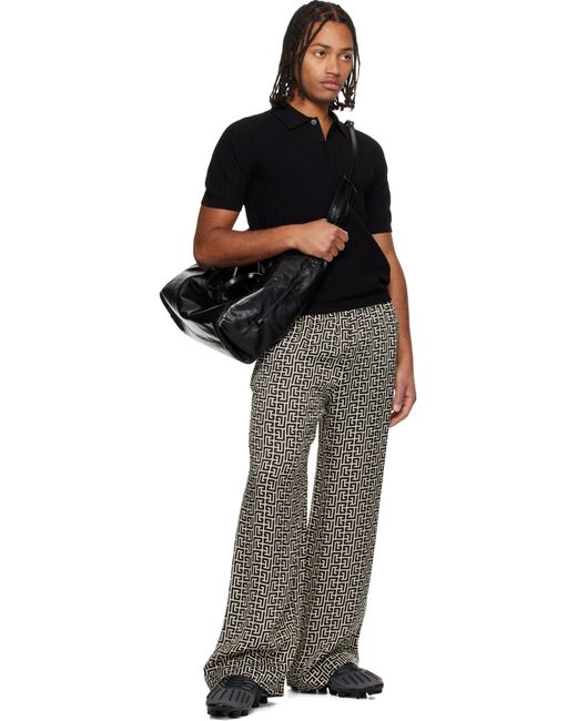 Balmain Black Track Zip Shiny Calfskin Tote for men