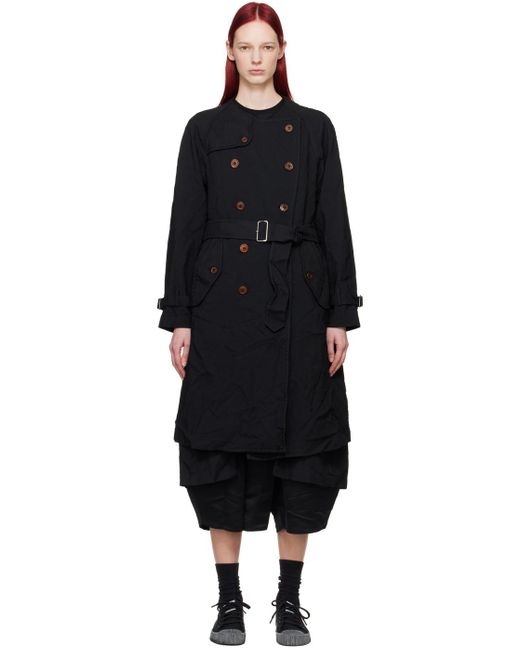 COMME DES GARÇON BLACK Black Comme Des Garçons Double-breasted Trench Coat