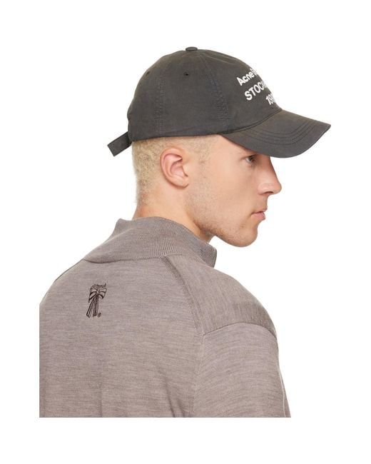Acne Gray '1996' Logo Baseball Cap for men