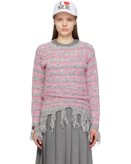 Ashley Williams Multicolor Frayed Sweater