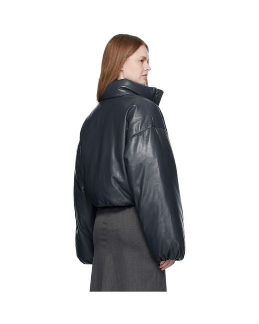 Nanushka Black Lilima Down Vegan Leather Jacket