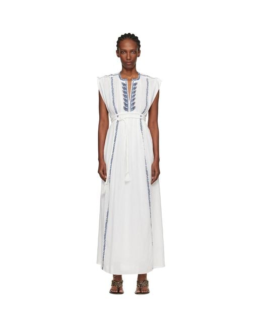 Isabel Marant Black Liviane Summer Embroidered Long Dress