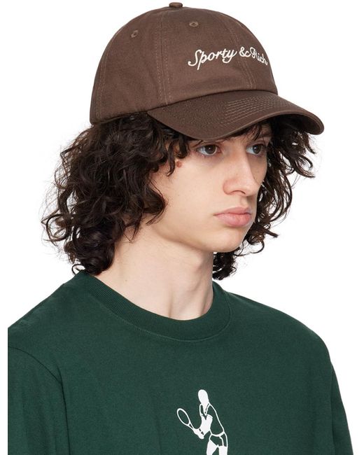 Sporty & Rich Green Brown Syracuse Cap for men