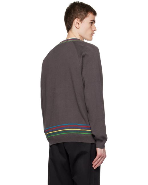 PS by Paul Smith Black Brown Striped Cardigan for men