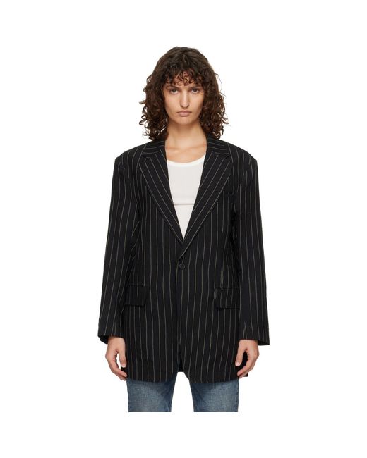 R13 Black Oversized Ragged Blazer