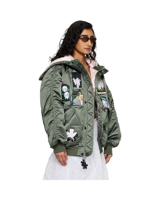 CECILIE BAHNSEN Green Alpha Industries X N-2B Bomber Jacket