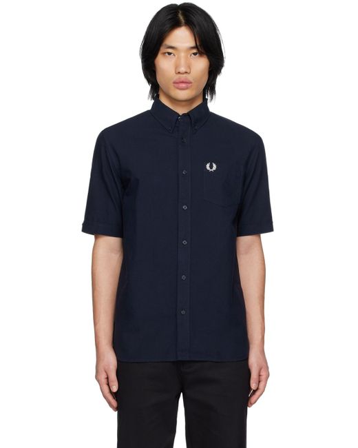 Fred Perry Blue Navy Button-down Shirt for men