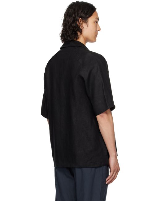 メンズ Oas ブラック Zack リネン シャツ Black