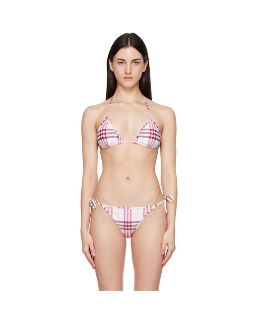 Burberry Pink Check Bikini Top