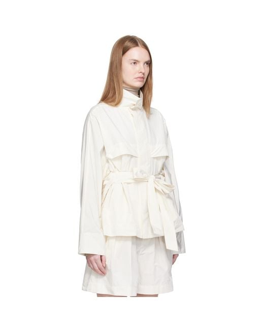 Issey Miyake White Off- Crumpled U Blouson Jacket