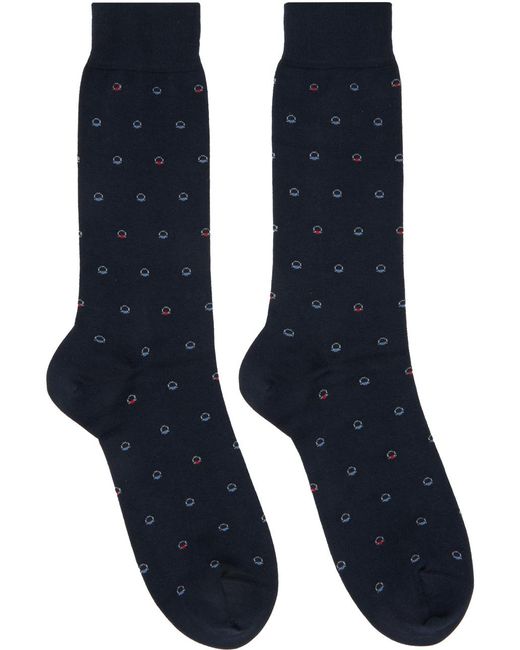 Ferragamo Blue Navy Gancini Socks for men