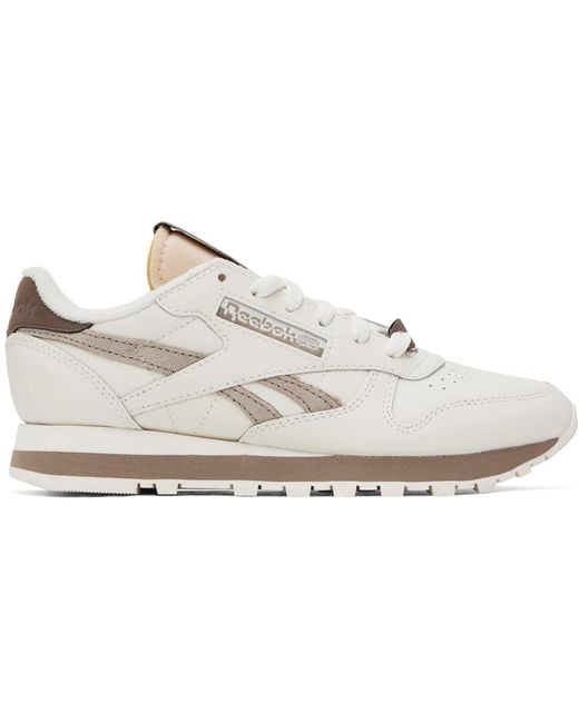 Reebok Black White & Taupe Classic Leather 1983 Sneakers
