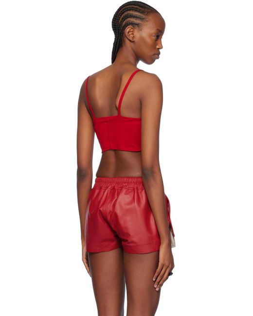 Rick Owens Red Bandeau Tank Top