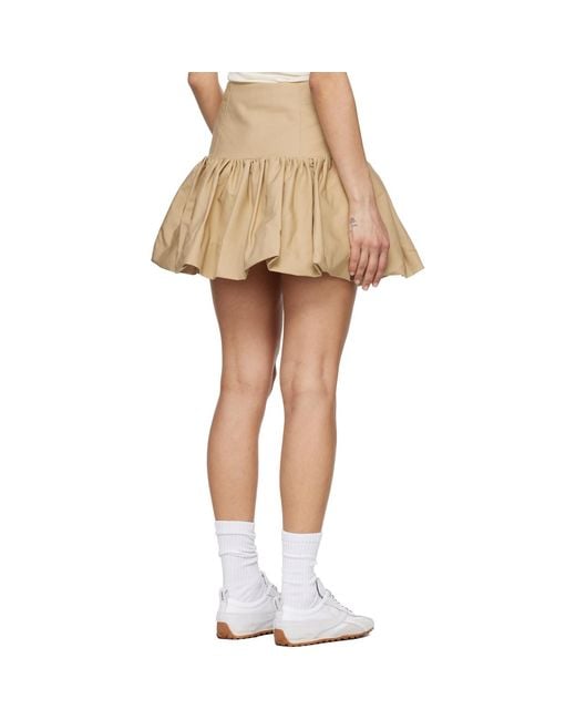 Ganni Natural Cotton Miniskirt